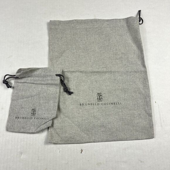 Brunello Cucinelli Set of 2 Dust Bags Small + Medium Lightweight Travel Storage - Picture 1 of 6